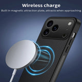Luxury Ultra Thin Carbon Fbier Magnetic Leather Case for iphone