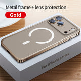 Full‑Coverage Snap Magnetic Alloy Frame Case for iphone