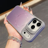 Gradient Full Cover Shockproof Magnetic Lens Kickstand Case for iphone