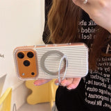 Magnetic White Vertical Stripe Case for iphone