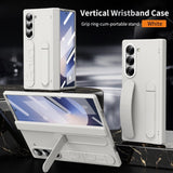 All‑in‑One Shell‑Film Case, Wristband Stand Hinge Pen Slot & Pen for Samsung Z Fold