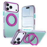 Color Block Matte Magnetic Rotating Stand Case for iphone