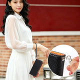 Color Contrast Lychee Grain Magnetic Wallet Case with Lanyard for iphone