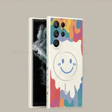 magnetic graffiti smiley face silicone case for Samsung