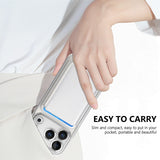 Transparent Electroplated Magnetic Detachable Card Holder Case for iphone