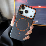 Frosted Hit Color Lichee Pattern Magnetic Case for iphone