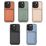 Fiber‑Textured Magnetic Card Holder Case for iphone