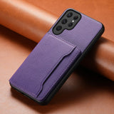 Shockproof Lychee Grain Leather Kickstand Case for Samsung