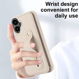 Shockproof Leather Case with Wrist Strap & Card Holder for iphone