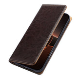 Genuine Leather Magnetic Flip Full Cover Case for iphone