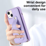 Shockproof Leather Case with Wrist Strap & Card Holder for iphone