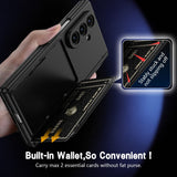 Shell‑Film Full‑Cover Case With Card Holder Stand & Pen Slot for Samsung Z Fold