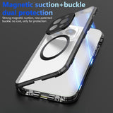 All‑in‑One Magnetic Metal Glass Case with Screen Film for iphone