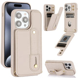 Shockproof Leather Case with Wrist Strap & Card Holder for iphone