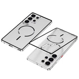 Metal Border Frosted PC Backplate Magnetic Case for Samsung