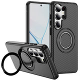 Magnetic Carbon Fiber Case with Rotatable Stand for Samsung