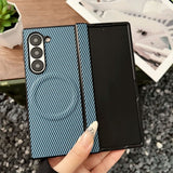 Shockproof Magnetic Fiber‑Texture Case for Samsung Z Fold