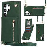 Leather Zipper Card Holder Crossbody Case for Samsung