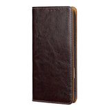 Genuine Leather Magnetic Flip Full Cover Case for iphone