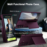 Shell‑Film Full‑Cover Case With Card Holder Stand & Pen Slot for Samsung Z Fold