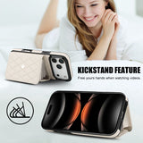 Checkered Crossbody Accordion Card Holder Leather Case for iphone