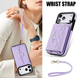 Checkered Crossbody Accordion Card Holder Leather Case for iphone