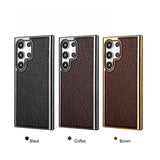Magnetic Shockproof Electroplated Leather Case for Samsung