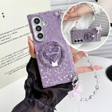 Gold‑Stamped Bow Magnetic Kickstand Case for Samsung Z Fold