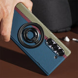 Magnetic Carbon Fiber Slim Ultra Case  with Kickstand Ring Holder for Samsung Z Fold