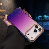 Two-Tone Gradient Starry Glitter Translucent Case for iphone