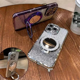 Magnetic Diamond Glitter Stand Mirror Case for iphone