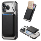 Transparent Electroplated Magnetic Detachable Card Holder Case for iphone