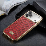 Magnetic Electroplated Snake Skin Pattern Case for iphone