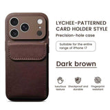 Leather Grain Shockproof Card Holder Kickstand Case for iphone