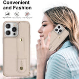 Shockproof Leather Case with Wrist Strap & Card Holder for iphone