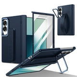 Full‑Cover Flip Case with Lens Stand Wrist Strap, Shell‑Film Integrated for Samsung Z Fold