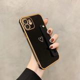 Shockproof Electroplated Case with Wrist Strap for iphone