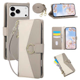 Detachable Crossbody Zipper Wallet Leather Case for iphone