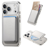 Transparent Electroplated Magnetic Detachable Card Holder Case for iphone