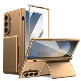 Shell‑Film Full‑Cover Case With Card Holder Stand & Pen Slot for Samsung Z Fold