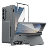 Shell‑Film Full‑Cover Case With Card Holder Stand & Pen Slot for Samsung Z Fold