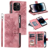 Zipper Wallet Flip Leather Case for iphone