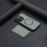 Fiber‑Textured Magnetic Card Holder Case for iphone