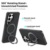 Tech Fabric Magnetic Hidden Rotatable Kickstand Case for Samsung