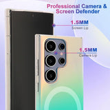 Magnetic Matte Clear Rainbow Gradient Case for Samsung