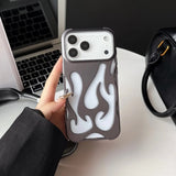 Electroplated Hollow‑Out Flame Pattern Silicone Shockproof Case for iphone