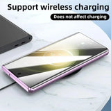 Double Sided Tempered Glass Metal Magnetic Case with Bottom Lock Catch for Samsung