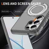 Magnetic Carbon Fiber Case with Rotatable Stand for Samsung