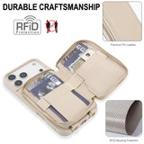 Leather Wallet Case with Wrist & Crossbody Strap for iphone