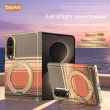 Kevlar‑Textured Electroplated Magnetic Stand Case for Samsung Z Fold